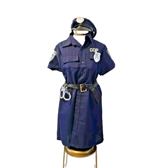 Classy COP Halloween Costume WOMENS Lady Police Officer, Handcuffs, Badge, Hat - Picture 1 of 13